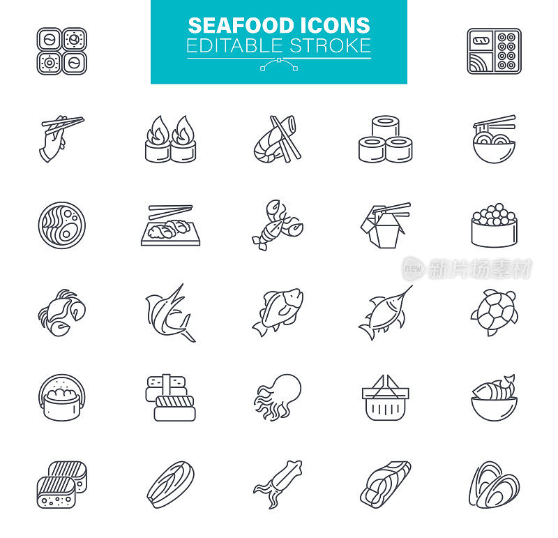 Seafood Icons Set
